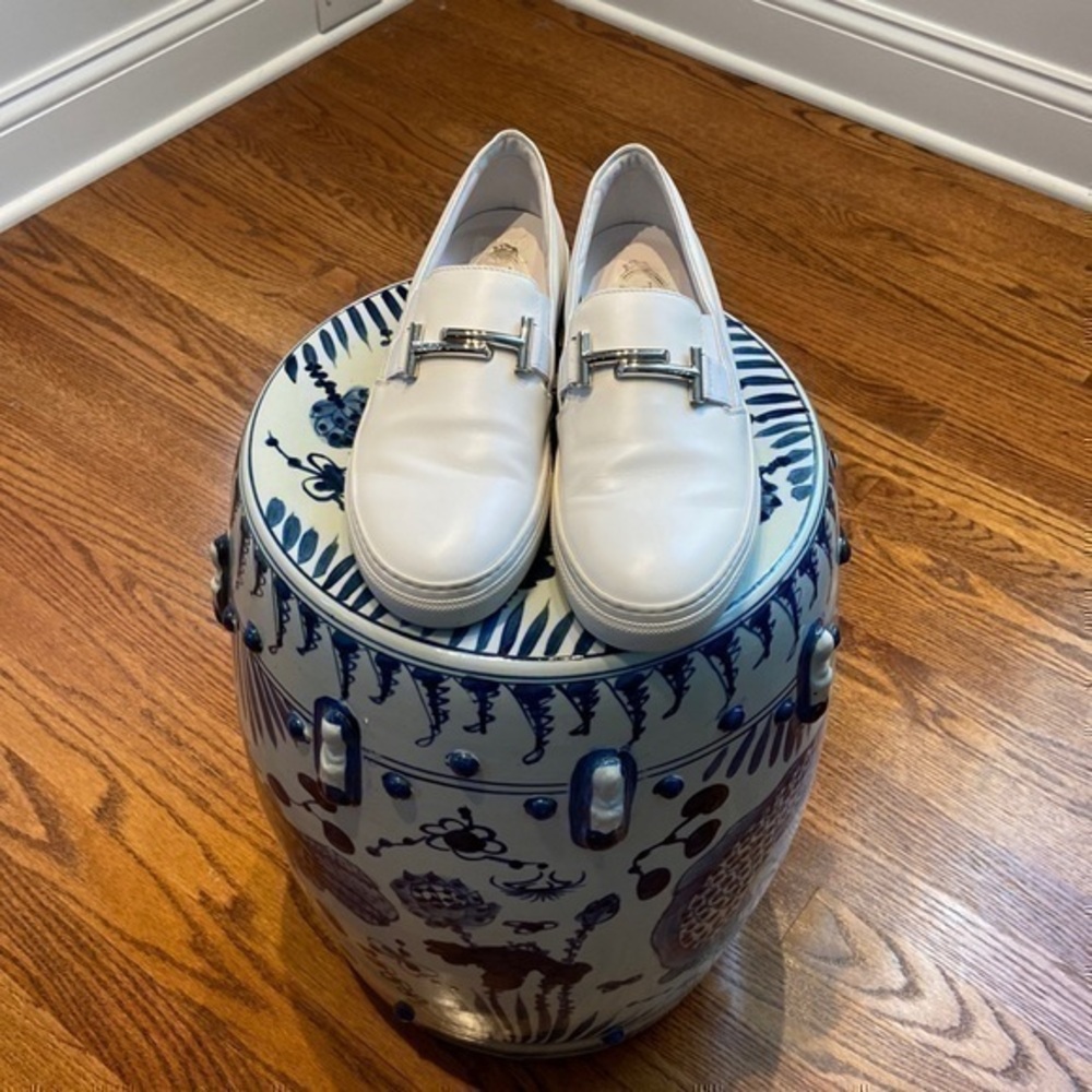 Tod’s Leather Double-T Bit Strap Slip-On Sneaker, White